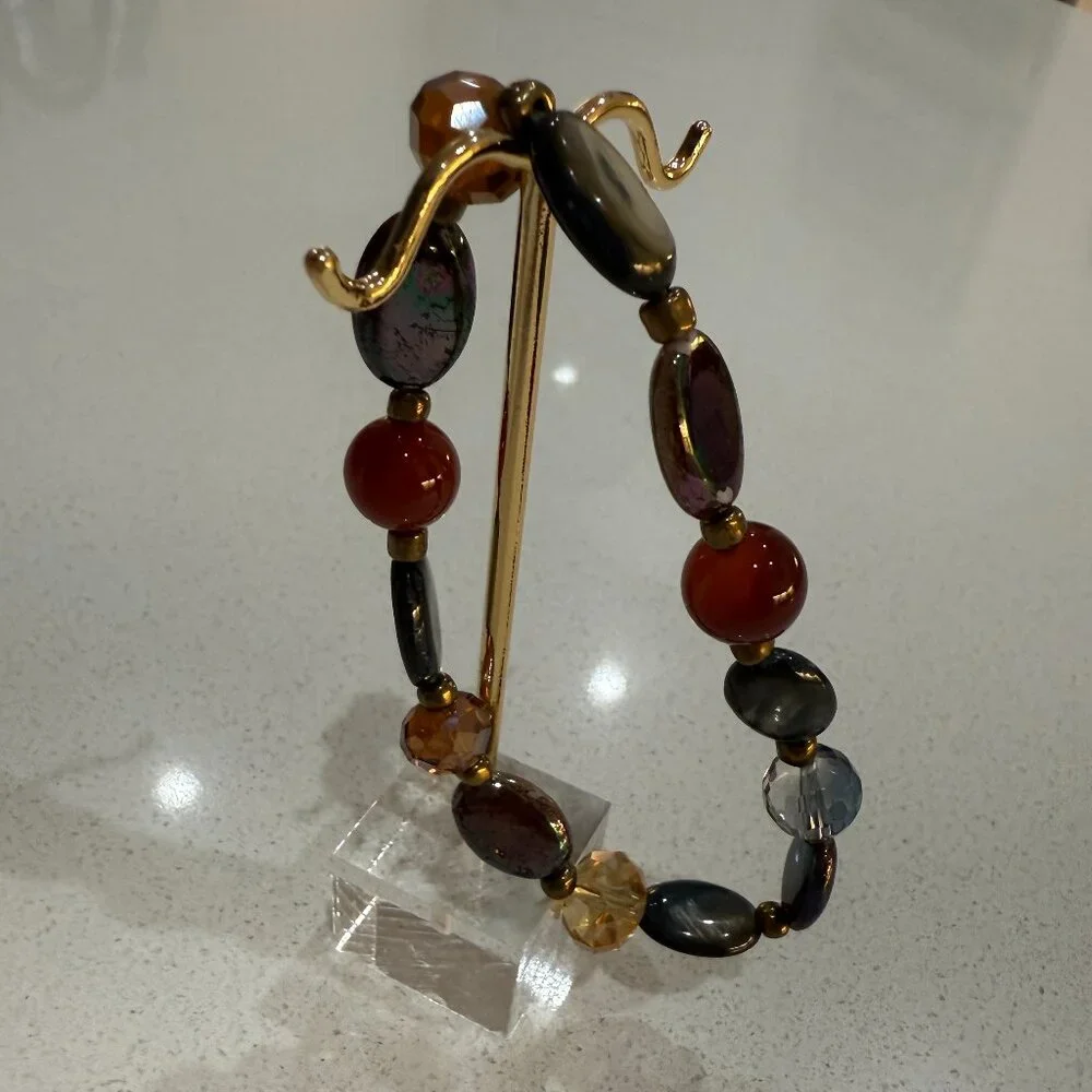 Mixed Materials Glass and Stone Bracelet